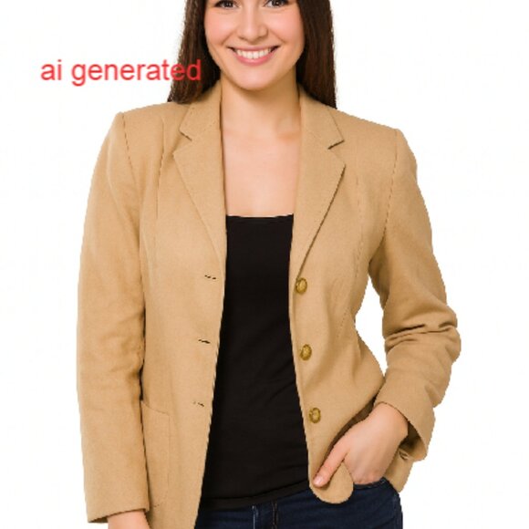 100% Camel Hair Jacket Blazer by Talbots size 10 4-button Womens Suit jacket - Picture 2 of 6